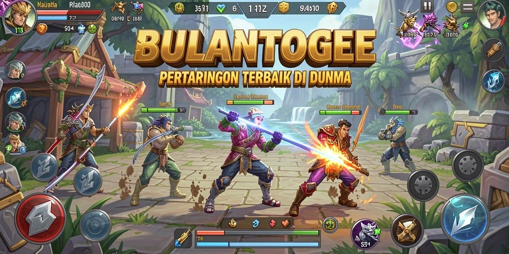 Screenshot game BULANTOGEL menampilkan aksi pertarungan yang intens.