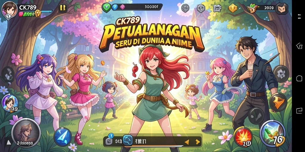 Screenshot gameplay CK789 menampilkan pertarungan karakter anime yang menakjubkan.