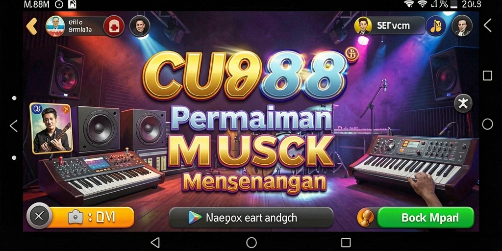 Screenshot gameplay CU888 menunjukkan keseruan bermain musik.