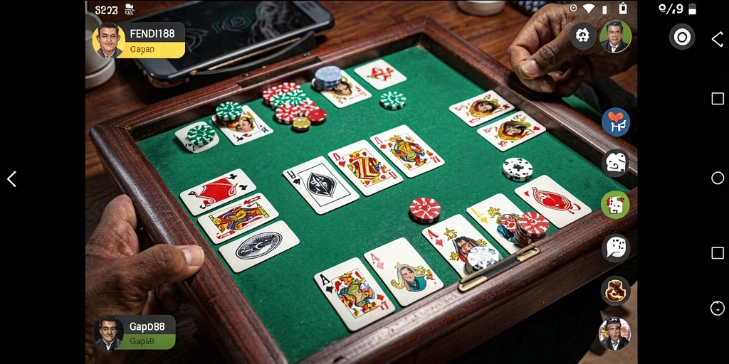 Tampilan gameplay seru di FENDI188 saat bermain Gaple.