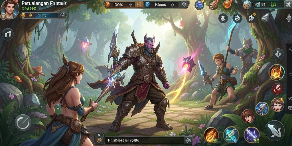 Screenshot utama ID66 menampilkan aksi pertempuran epik dalam dunia RPG.