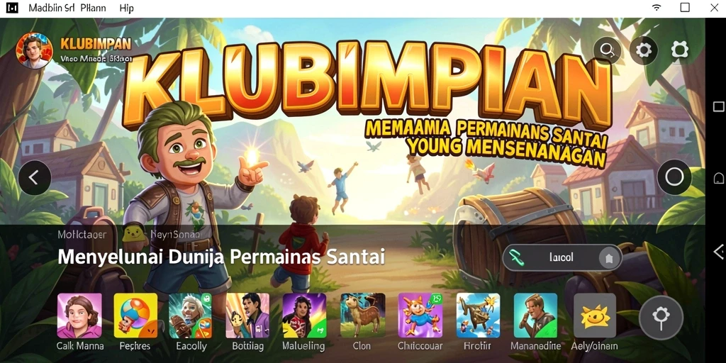 Tampilan gameplay KLUBIMPIAN yang ceria dan menarik.
