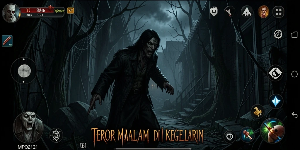 Screenshot gameplay MPO2121 menunjukkan suasana menyeramkan dan menegangkan.