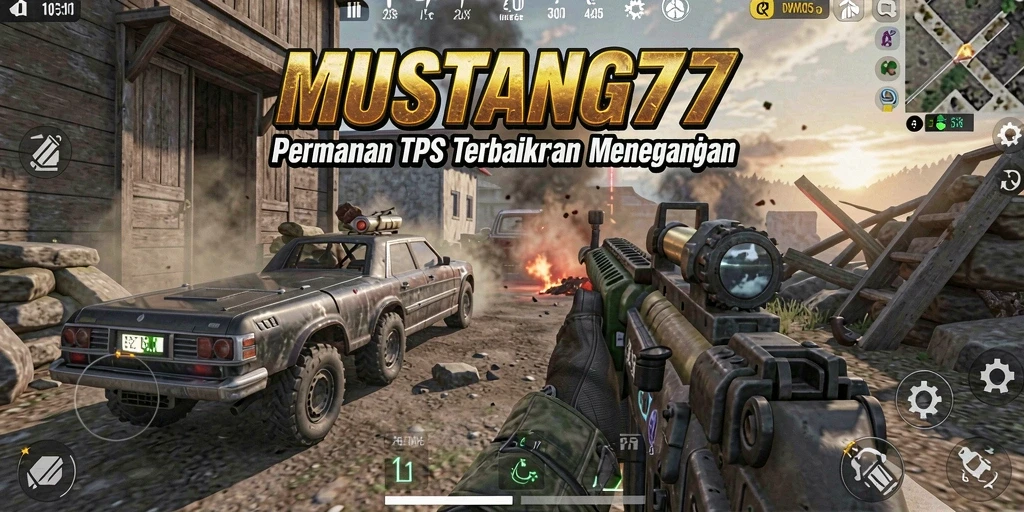 Tangkapan layar menunjukkan pertempuran seru dalam MUSTANG77.