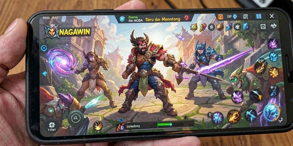 Tampilan gameplay NAGAWIN yang seru dan dinamis.
