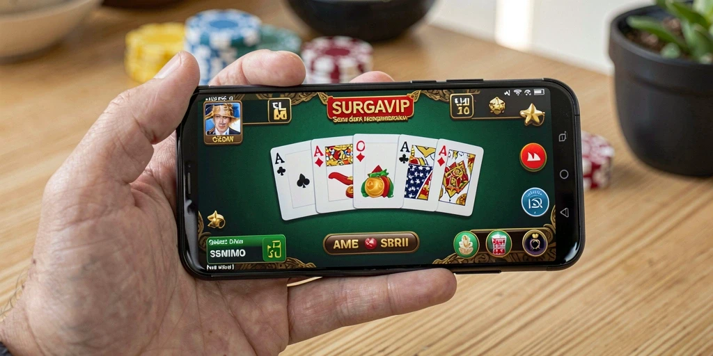 Tangkapan layar SURGAVIP menampilkan permainan domino yang seru dan menggembirakan.